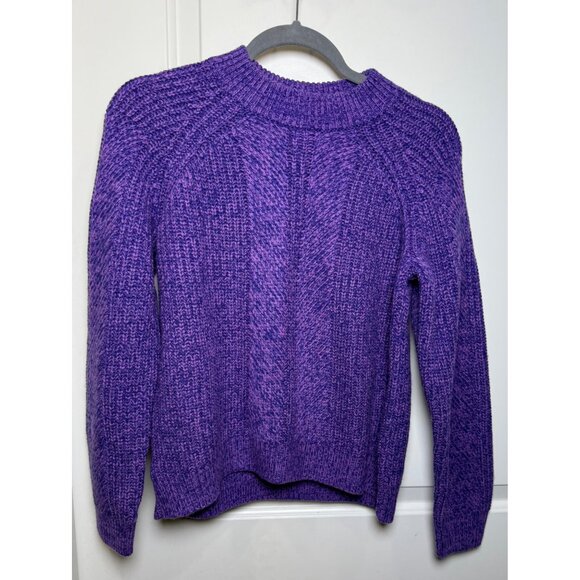 Naadam XS Purple Cashmere Wool Knit Sweater Cozycore Quiet Luxury - Picture 1 of 5